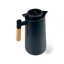 Ver imagem 1 de Garrafa Térmica Inox 1 Litro Cabo Madeira Café Chá Preta Elegante