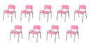 Ver imagem 1 de Kit 9 Cadeiras Infantil Iso, Escola, Base Cinza- Rosa