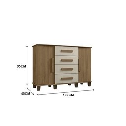 Cômoda Barcelona Cinamomo/off White - Rv Móveis - 4