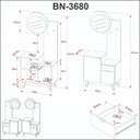 Ver imagem 6 de Conjunto para Banheiro 80cm com Espelho 2 Porta e 1 Gaveta Bn3680 Branco Tecnomobili