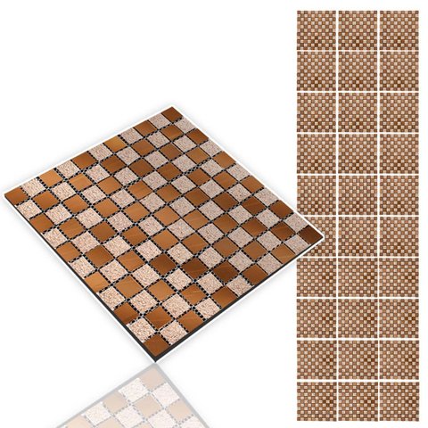 Pastilha de Vidro Adesiva Kit 30 Uni Parede Cozinha Banheiro Sala Decorativa Moderna Requintado Refo