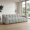 Ver imagem 2 de Sofá 4 Lugares para Sala de Estar Living 230 cm Gomo Bouclé Cinza Claro - Nexta Casa