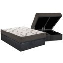 Ver imagem 1 de Cama Box Baú Queen: Colchão Espuma Ortobom D45 Light + Base Crc Suede Gray(158x198)