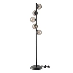 Abajur Coluna Piso Figo Preto com Globo de Vidro Fumê - 2