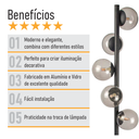 Ver imagem 4 de Abajur Coluna Piso Figo Preto com Globo de Vidro Fumê