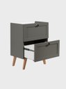 Ver imagem 7 de Gabinete para Banheiro com Tampo Cuba e Armario 60cm Retro MDF Verde Milano - On Móveis