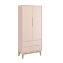 Ver imagem 2 de Dormitório Completo Infantil Classic 2 Portas, Cômoda 6 Gavetas e Berço Rosa Fosco com Pés Madeira N