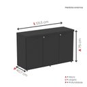 Ver imagem 3 de Armário para Escritório com 3 Portas PE40 Cinza/Preto