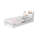 Ver imagem 1 de Cama Cercadinho Infantil Helo MDF Solteiro Nicho LED Branca Acompanha Lençol para Criança Infantil