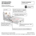 Ver imagem 3 de Cama Cercadinho Infantil Helo MDF Solteiro Nicho LED Branca Acompanha Lençol para Criança Infantil