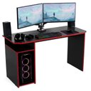 Ver imagem 5 de Escrivaninha Gamer com Nichos e Espaço para Cpu MDF 115cm Athenas Preto/com Vermelho