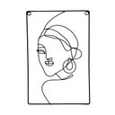 Ver imagem 1 de Enfeite de Metal de Parede Preto Rosto Mulher 30x20x1 cm - D’Rossi