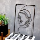Ver imagem 2 de Enfeite de Metal de Parede Preto Rosto Mulher 30x20x1 cm - D'Rossi