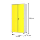 Ver imagem 6 de Armário Aço Escritório Fechadura 4 Prateleiras Ea301 Amarelo