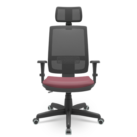 Cadeira Brizza com Apoio 3d Pp Backplax Plaxmetal - Sintético Vinho