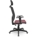Ver imagem 2 de Cadeira Brizza com Apoio 3d Pp Backplax Plaxmetal - Sintético Vinho