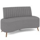 Ver imagem 1 de Sofá Chaise Living 2 Lugares 135cm para Sala Cayman K01 Bouclê Cinza