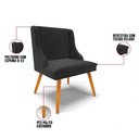 Ver imagem 7 de Kit 10 Cadeiras Estofadas para Sala de Jantar Pés Palito Lia Veludo Preto - Ibiza