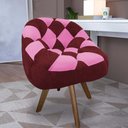 Ver imagem 1 de Poltrona Paloma Escritório Sala Giratória Madeira Suede Vinho e Suede Pink - Dominic Decor