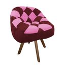Ver imagem 2 de Poltrona Paloma Escritório Sala Giratória Madeira Suede Vinho e Suede Pink - Dominic Decor