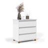 Mini Cômoda 3 Gavetas Base em Madeira Maciça Ej - Branco - 1