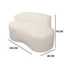 Ver imagem 5 de Sofá Pequeno Orgânico 2 Lugares Living 145 Cm Sala Recepção Clinica Consultório Bouclé - Branco