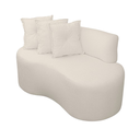 Ver imagem 3 de Sofá Pequeno Orgânico 2 Lugares Living 145 Cm Sala Recepção Clinica Consultório Bouclé - Branco