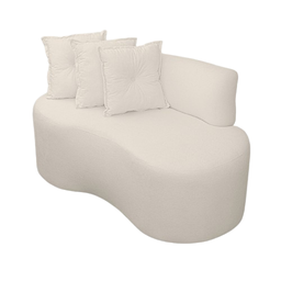 Sofá Pequeno Orgânico 2 Lugares Living 145 Cm Sala Recepção Clinica Consultório Bouclé - Branco - 3