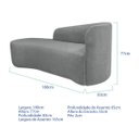 Ver imagem 3 de Kit Divã Recamier Orgânico França 180cm Lado Esquerdo e Poltrona Amore Bouclé