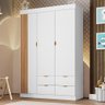 Guarda Roupa Infantil Ayla 3 Portas e 4 Gavetas Branco Acetinado - Phoenix Baby - 2