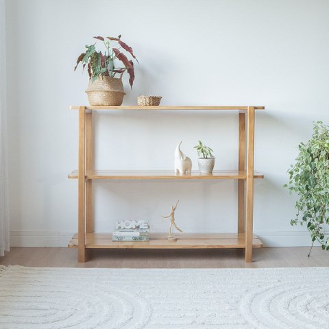 Estante Laguna 3 Prateleiras 120cm Amêndoa