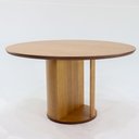 Ver imagem 1 de Mesa de Jantar Redonda Roma Nacional Móveis 135 Cm (larg) Tampo Madeira Cinamomo Cor Pinhão