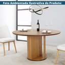 Ver imagem 4 de Mesa de Jantar Redonda Roma Nacional Móveis 135 Cm (larg) Tampo Madeira Cinamomo Cor Pinhão