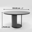 Ver imagem 3 de Mesa de Jantar Redonda Roma Nacional Móveis 135 Cm (larg) Tampo Madeira Cinamomo Cor Pinhão