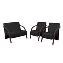 Ver imagem 1 de Conjunto Poltronas Vênus Braço Madeira Courino Preto