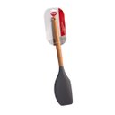 Ver imagem 7 de Kit 5 Utensílios De Silicone Cabo Madeira Cinza e Porta Talheres MIX