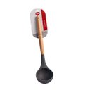 Ver imagem 6 de Kit 5 Utensílios De Silicone Cabo Madeira Cinza e Porta Talheres MIX
