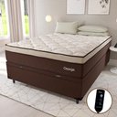 Ver imagem 2 de Cama Box Casal Com Baú Colchão Magnético Massageador Omega 138x188x26cm Marrom