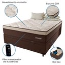 Ver imagem 5 de Cama Box Casal Com Baú Colchão Magnético Massageador Omega 138x188x26cm Marrom