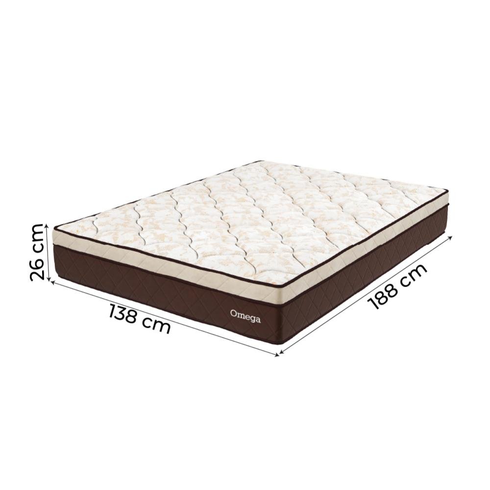 Cama Box Casal Com Baú Colchão Magnético Massageador Omega 138x188x26cm Marrom - 6