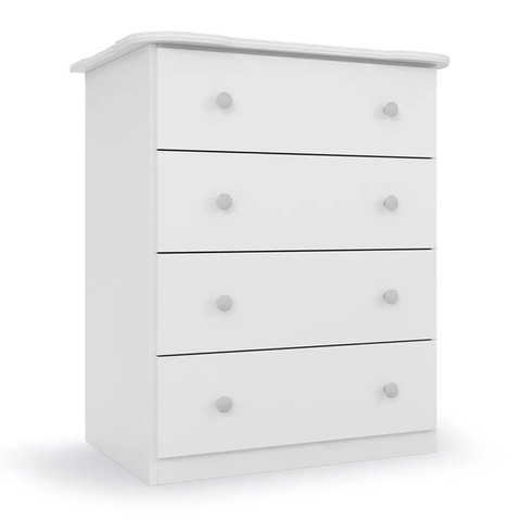 Cômoda Infantil New Baby 4 Gavetas Branco - Batrol Móveis