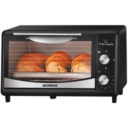 Forno Elétrico de Bancada Mondial com Timer 6l Preto Pratic Cook Fr-09 - 220v - 1