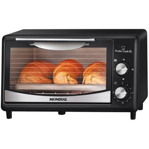 Forno Elétrico de Bancada Mondial com Timer 6l Preto Pratic Cook Fr-09 - 220v