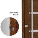 Ver imagem 5 de Porta de Alumínio Pivotante Amadeirada com Friso 225cm X 130 Cm Lucasa Eccellente Abertura Esquerda