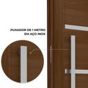 Ver imagem 4 de Porta de Alumínio Pivotante Amadeirada com Friso 225cm X 130 Cm Lucasa Eccellente Abertura Esquerda
