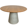 Mesa de Jantar Cone Redonda 120 Cm Tampo Freijó Base Concreto Tampo Freijó Base Concreto Personal Ar - 1