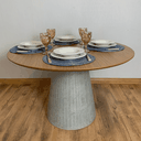 Ver imagem 4 de Mesa de Jantar Cone Redonda 120 Cm Tampo Freijó Base Concreto Tampo Freijó Base Concreto Personal Ar