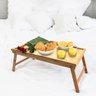 Bandeja Bambu Cafe da Manha Lanche Cama Pe Dobravel Retratil Almoço Jantar Ecologico Resistente Espa - 4