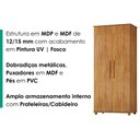 Ver imagem 5 de Guarda Roupa Multiuso 2 Portas 189x82 cm Portugal Cedro Rudk