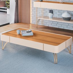 Mesa de Centro Decorativa Sala de Estar Harmony B01 Off White Cinamomo - Lyam Decor - 2